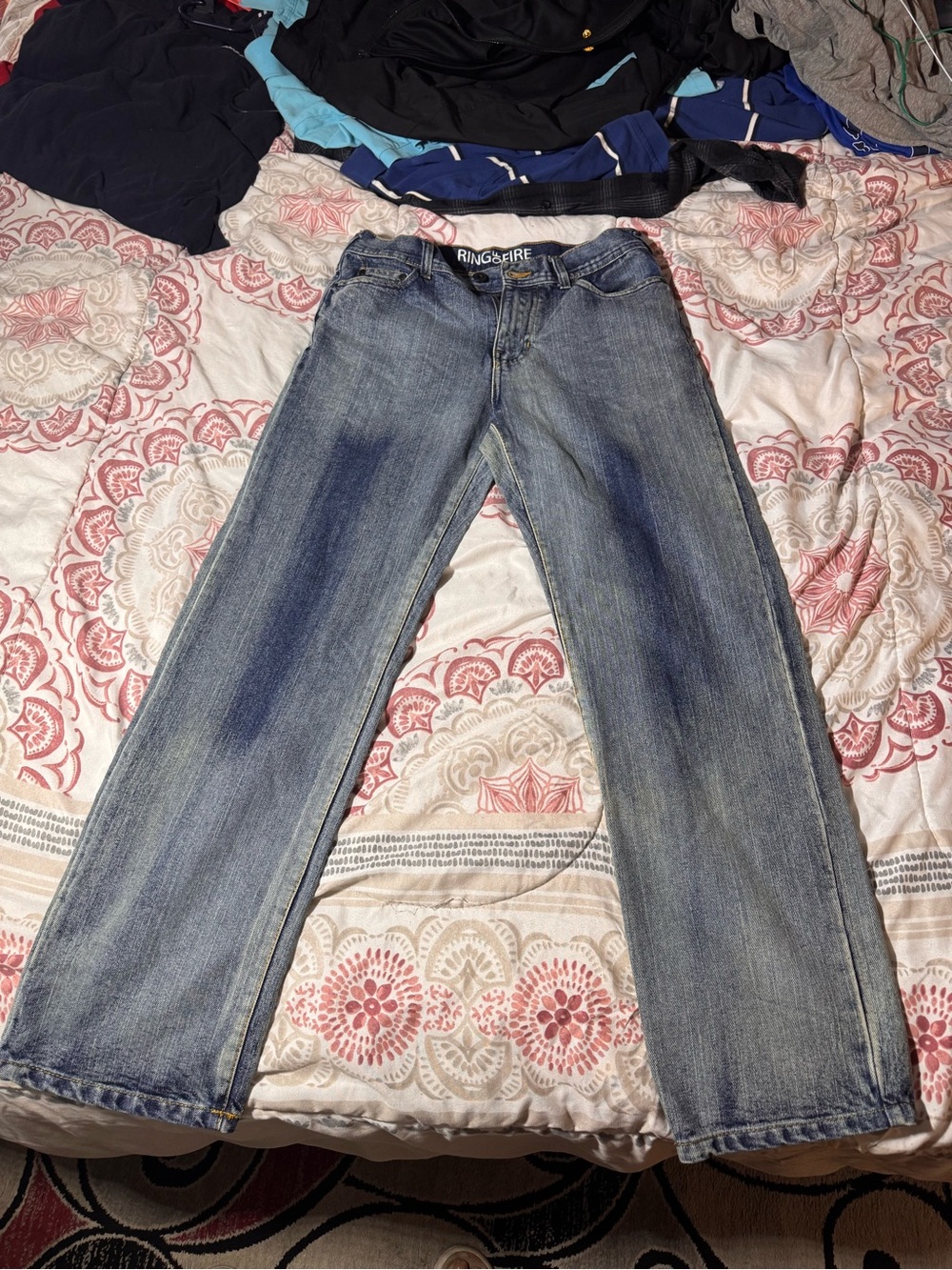 Ring of Fire Men’s Faded Blue Relaxed Jeans